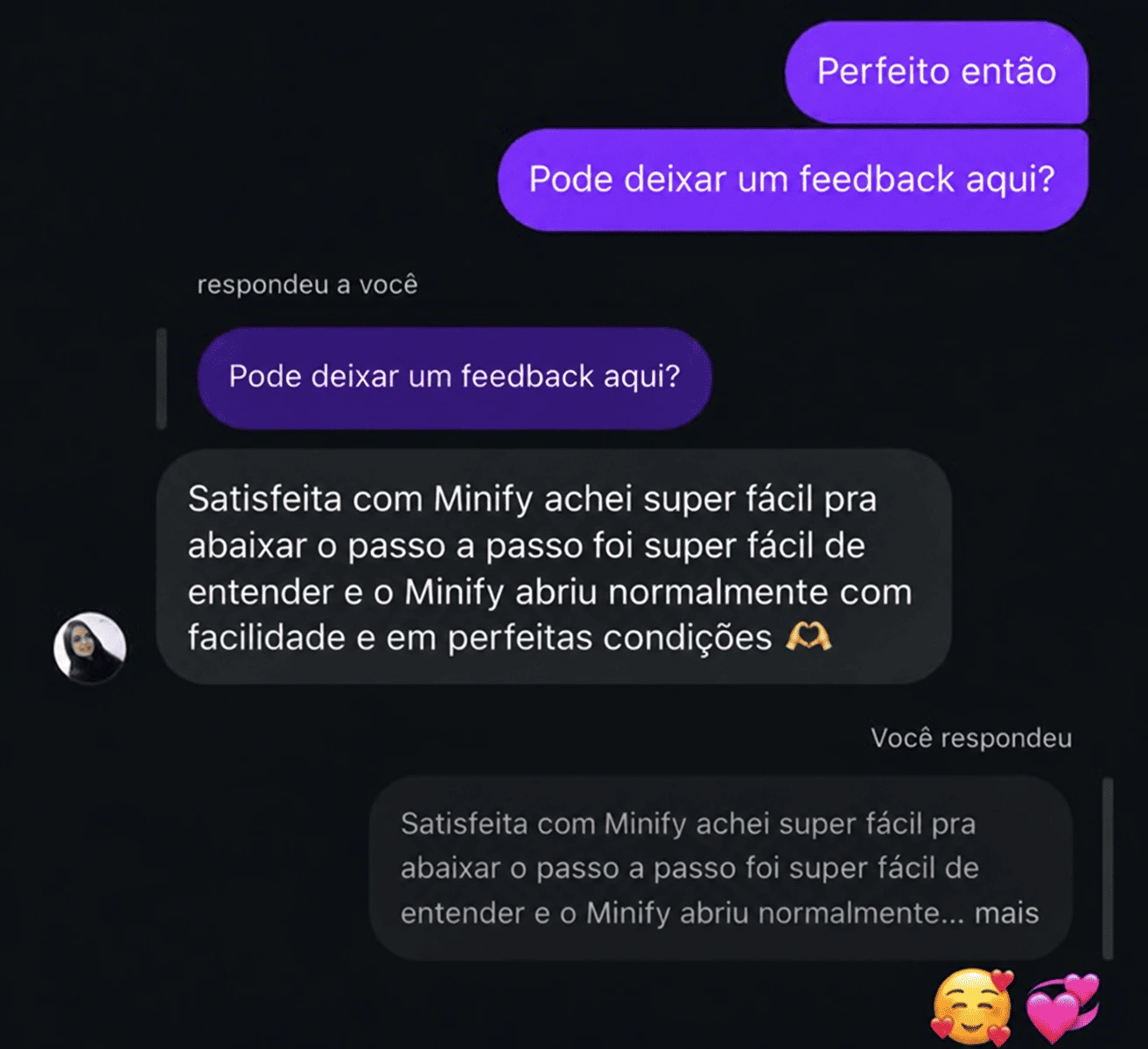 Avaliação 1 de assinante sobre a MinifyTV e o atendimento
